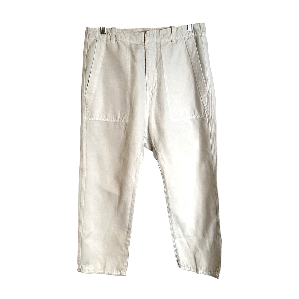 Nili Lotan 2 Linen Luna Pants $395 Drop Crotch Cotton Slouchy Eggshell White NWT - Picture 2 of 7